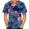 Männer T Shirts Hawaiian Blume Floral 3D Druck T-shirt Mode Streetwear Männer Frau Oansatz Sommer Übergroßen Harajuku Tees Kinder tops