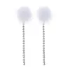 Dangle Earrings Trendy Black White Fur Ball Long Tassel For Lovely Girl PomPom Statement Christmas Gift Jewelry Accessories