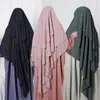 Ubranie etniczne Ramadan Islamski hidżab kobiety muzułmańskie eid modlitewne odzież Dubai Plain długi khimar szalik