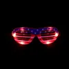7 월 4 일 파티 미국 국기 독립 기념일 LED 안경 미국 애국적인 조명 셔터 음영 안경 빨간색 흰색과 파란색 액세서리