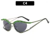 Sunglasses Fashion Personality Small Frame Cat Eye Triangle Set With Diamonds Sunglasses2023 Designer Sun Glasses For Women
