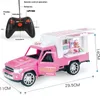 Camion elettrico con porta aperta telecomandato per auto elettrica RC per ragazzi e ragazze Vendita di gelati rosa Giocattolo per bambini Regalo carino 231123