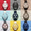 Reloj mecánico unisex con diseño de luna, biocerámica, deportivo, planeta, totalmente funcional, hora mundial, todas las manos, serie Mercury