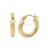 Real Classic Design Au750 Gold Minimal Hie Hoops 16Mm 22Mm 26Mm Round Circle Earrings For Women