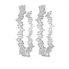 Серьги -грибы роскошные 925 Серебряная герометрия Круг модный белый симулированный бриллиант Женщины Женщины Свадебные ювелирные изделия.