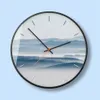 Wanduhren Nordic Metall Stille Uhr Nebel Wald Dekorative Malerei Kleine Frische Schlafzimmer Wohnzimmer Uhr Wohnkultur 50A048277t