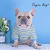 Dog Apparel Tiger dog spring and autumn winter French fighting stripe T-shirt bodysuit Teddy small medium tide brand clothes