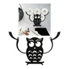 Toilet Paper Holders Staring Owl Cute Cast Iron Animal Black Paper Towel Holder Wall-Mount Bath Tissue Toilet Roll Jewelry Organizer Bronze M4YD 231124