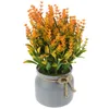 Vases Artificial Potted Plant Decor Outdoor Plants Porch Realistic Faux Fake In The Basin Flower Ornaments Plastic Office & Flowers