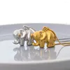 Colares de pingente 316L aço inoxidável elefante colar 18k ouro pvd banhado à prova de ferrugem textura moda jóias