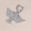 Designer Big Cross z Wing Charm Wisonaj z łańcuchem linowym Hip Hop Kobiety mężczyźni pełne utwardzone 5a Cubic Zirconia Chrystus Men Biżuteria