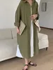 Women's Blouses Casual Multiple Solid Cotton Long Shirt Dress Women Oversize Turn-down Collar S-2XL Korean Chic Spring Loose Robe Clothing