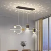 Lampy wiszące nowoczesne długie światła LED na wyspę kuchenną salon życiowy żyrandol z reflektorem nordycką lampa wisząca lampa