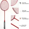 Raquetes de badminton adulto profissional raquete de badminton de carbono completo treinamento leve 5u/g4 corda ofensiva e defensiva raquete de cola de mão 1 peça 231124