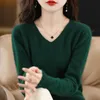 Women's Sweaters Winter Women Sweater V-Neck Knitted Pullover 100% Mink Cashmere Jumper Female Solid Color Soft Super Warm Sweater S-2XL 16 Color 231124