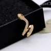 Studörhängen S925 Silver Needle Ear Bone Clip Zircon Snake Simple Fashion Studs All-Match Punk Rings smycken Tillbehör