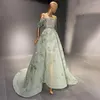 Party Dresses Luxury Pärled Mint Green Dubai Evening 2023 Elegant Off Shoule Arabic Formal Engagement Dress for Women Wedding