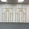 Luxury Wedding Decoration Arch Artificial Flower Display Rack Geometry Gilded Shelf Iron Screen For Party Backdrop DIY Stand