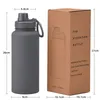 2 أغطية رياضة الفولاذ المقاوم للصدأ زجاجات المياه واسعة الفم فراغ معزول معزول تسرب دليل على BPA خالية