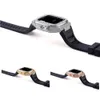 Luxury Full Sky Studed Steel Case with Diamond Insert AP Frame Cases Mod Kit Rems Silikon Skydd Bandband Rem omslag för Apple Watch Series 4 5 6 7 8 44/45mm