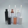 Bouteilles de stockage vides 4ml, bouteille carrée de rouge à lèvres, Tube de brillant à lèvres avec capuchon blanc Rose or noir, récipient cosmétique 36 pièces