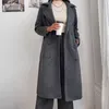 Dameswol Blends Vrouw Lange jas Warm Winterjas Elegant Double Breasted Solid Loose Ladies Overcoat M072