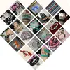Hänge halsband 11 typer turkos natursten med kedjedisplaybox hjärtat vattenform passar för kvinnor smycken diy halsband