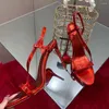 Sandali 2023 Per le donne Scarpe rosse classiche con tacchi alti Fondo di lusso Slingback Open Toe Stiletto Vestito da cerimonia nuziale da donna sexy