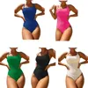 Maillots de bain pour femmes H58D femmes Spaghetti sangle maillot de bain dame couleur unie maillot de bain une pièce vêtements de plage