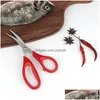 Scissors Lobster Shrimp Crab Seafood Shears Snip Shells Metal Material Kitchen Tool Drop Delivery Home Garden Tools Hand Dhvg4