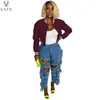 Kvinnorjackor Vazn 2023 Autumn Winter Baseball Solid Pu läderduk High-End Young Casual Full Sleeve Sweet Women Slim Short Outwears