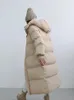 Kadın ceketleri kapşonlu uzun ceket kadın fermuarlı düğme gevşek moda kadın kış ceketleri kalın cep pamuk yastıklı parka bayan ceket 231123