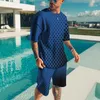 Мужские спортивные костюмы Summer O Collared Мужская одежда наряды 3D -печатная футболка