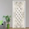 3d branco saco macio diamante pvc auto-adesivo destacável porta adesivo mural papel de parede decalque sala de estar quarto porta decoração cartaz 21230g