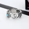 أزياء التيتانيوم الصلب جودة عالية الحلقات مصمم 925 Silver Cyan Ring العصرية الرجال نساء عيد الحب هدية