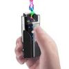 Lighters Fashion Touch Sensing Electric USB Lighter Outdoor Windproof Metal Pulse Plasma Double Arc Power Display Flameless Gift