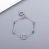 Modestil armband kvinnor armband armbandsband manschettkedjedesigner bokstäver smycken kristall 925 silverpläterad rostfritt stål bröllopälskare