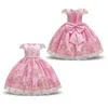 Meisjes Jurken Baby Verjaardag Vintage Prinses Jurk Borduren Jurk Vestidos Meisje Bruiloft Kind Formele Gelegenheid Gala 231124