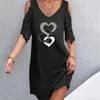 Casual Dresses Green Fancy For Women Summer Spring Strappy Cold Shoulder Shirt Dress Trendy Hollow Loose Short Sleeve