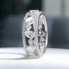 Klusterringar lyx silverfärg löfte för kvinnor bling kubik zirkoniummode kvinnlig fingerring parti mångsidiga smycken