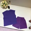 23ss bambini vestiti firmati baby set bambino set ragazzo Girocollo Puro cotone Tinta unita lettera logo stampa Gilet senza maniche pantaloncini tuta Vestiti per bambini di alta qualità