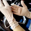 Cinq doigts gants mode femmes gants de protection solaire dames été coton dot respirant antidérapant écran tactile gants de conduite 231123