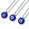 Colliers pendentifs Collier mauvais œil turc pour femmes hommes pendentifs yeux en verre bleu avec chaîne en acier inoxydable protéger bijoux chanceux Dr Dh4Dc