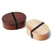 Conjuntos de utensílios de jantar 3pcs/set bento box de estilo japonês almoço para crianças Material de madeira de madeira Recipientes com compartimentos saudáveis