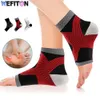 Ankle Support 1Pair Ank Brace Compression Seve for Nropathy Pain Achils Tendonitis Plantar Fasciitis Reli Foot Brace Support Socks Q231124