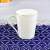 Muggar White Bone China Mugg Simple Fashion Coffee Milk Te Drinking Cup Ceramic Gift till Birthday Wedding Anniversary Christmas