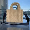 Totes Winter tragbares benutzerdefiniertes Design Teddy Plüsch Sherpa Große Tasche Mädchen Damen Handtaschen Frauen Bags235u