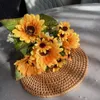 Decoratieve bloemen 1 stel kunstmatige zonnebloem zijden simulatie zonnebloemen prachtige boeket thuisdecoratie feestartikelen