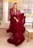 Robes de soirée See Thru Sexy Prom Ruffles Fur Edge Poshoot Robes Sheer Tulle V Neck Robe de maternité Robes 2023