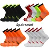 Sports Socks 4pairs/set Cycling Sports Socks Comfortable Breathable Pro Cycling Race Socks Outdoor Mountain Bike Socks Calcetines Ciclismo 231124